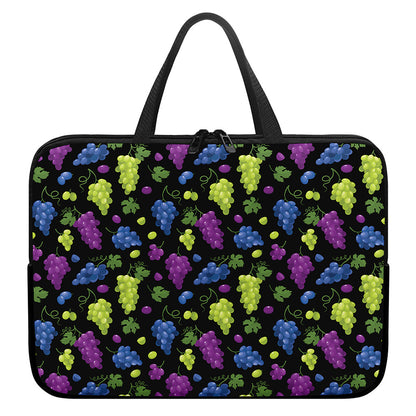 Colorful Grapes Pattern Print Laptop Sleeve With Handle