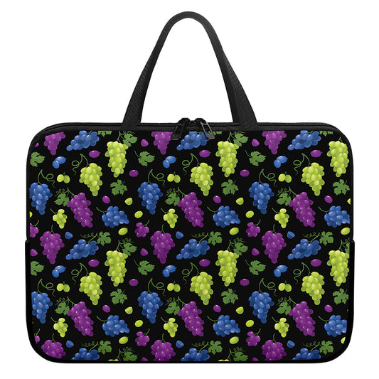 Colorful Grapes Pattern Print Laptop Sleeve With Handle