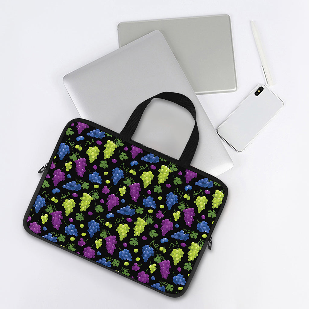 Colorful Grapes Pattern Print Laptop Sleeve With Handle