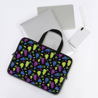 Colorful Grapes Pattern Print Laptop Sleeve With Handle
