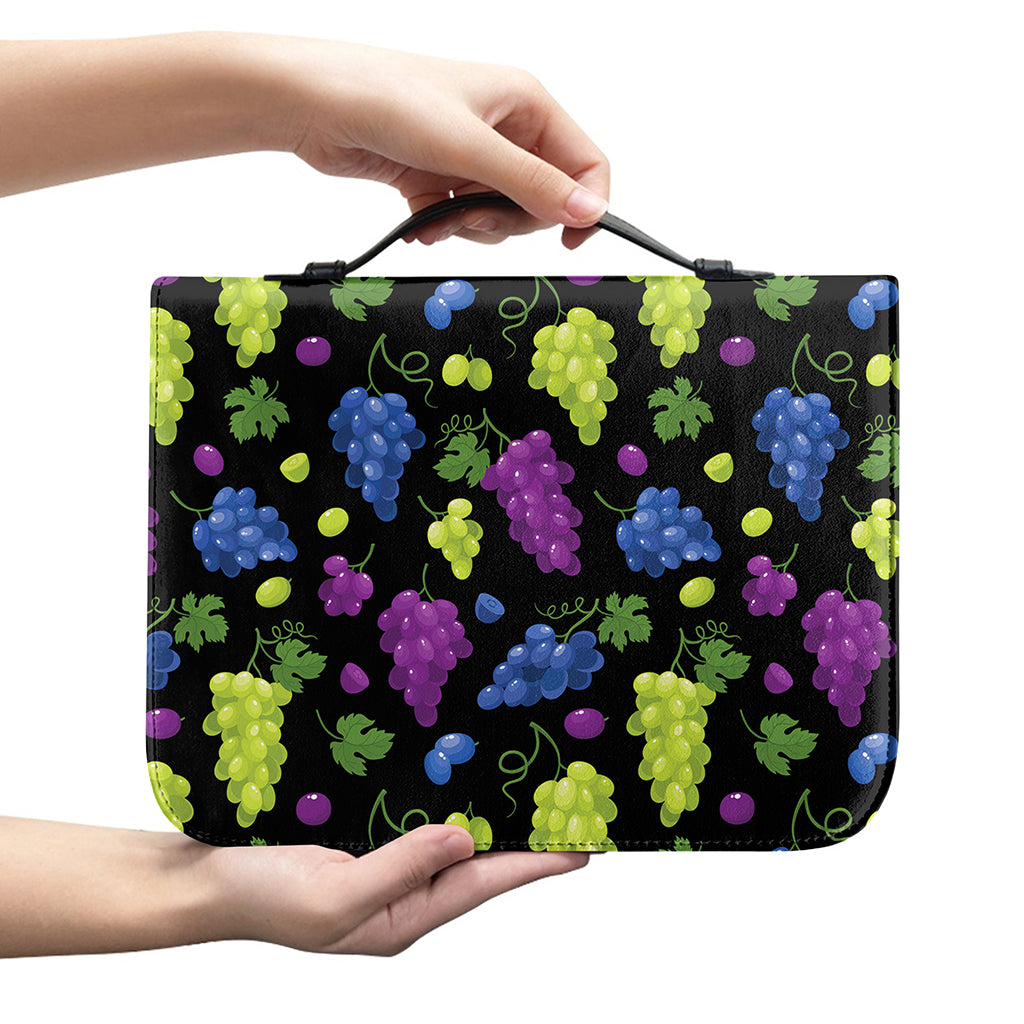 Colorful Grapes Pattern Print Leather Bible Cover