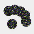 Colorful Grapes Pattern Print Leather Coaster Set