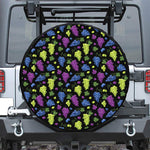 Colorful Grapes Pattern Print Leather Spare Tire Cover
