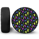 Colorful Grapes Pattern Print Leather Spare Tire Cover