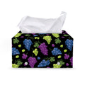 Colorful Grapes Pattern Print Leather Tissue Box Cover