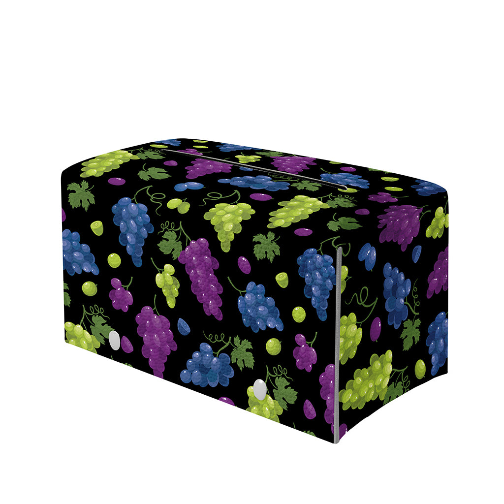 Colorful Grapes Pattern Print Leather Tissue Box Cover
