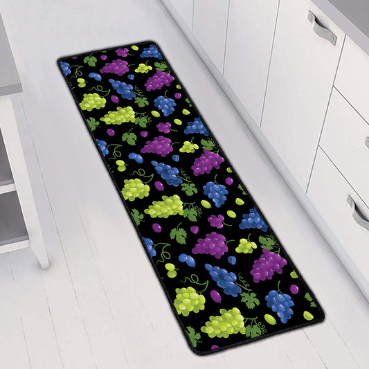 Colorful Grapes Pattern Print Long Kitchen Mat