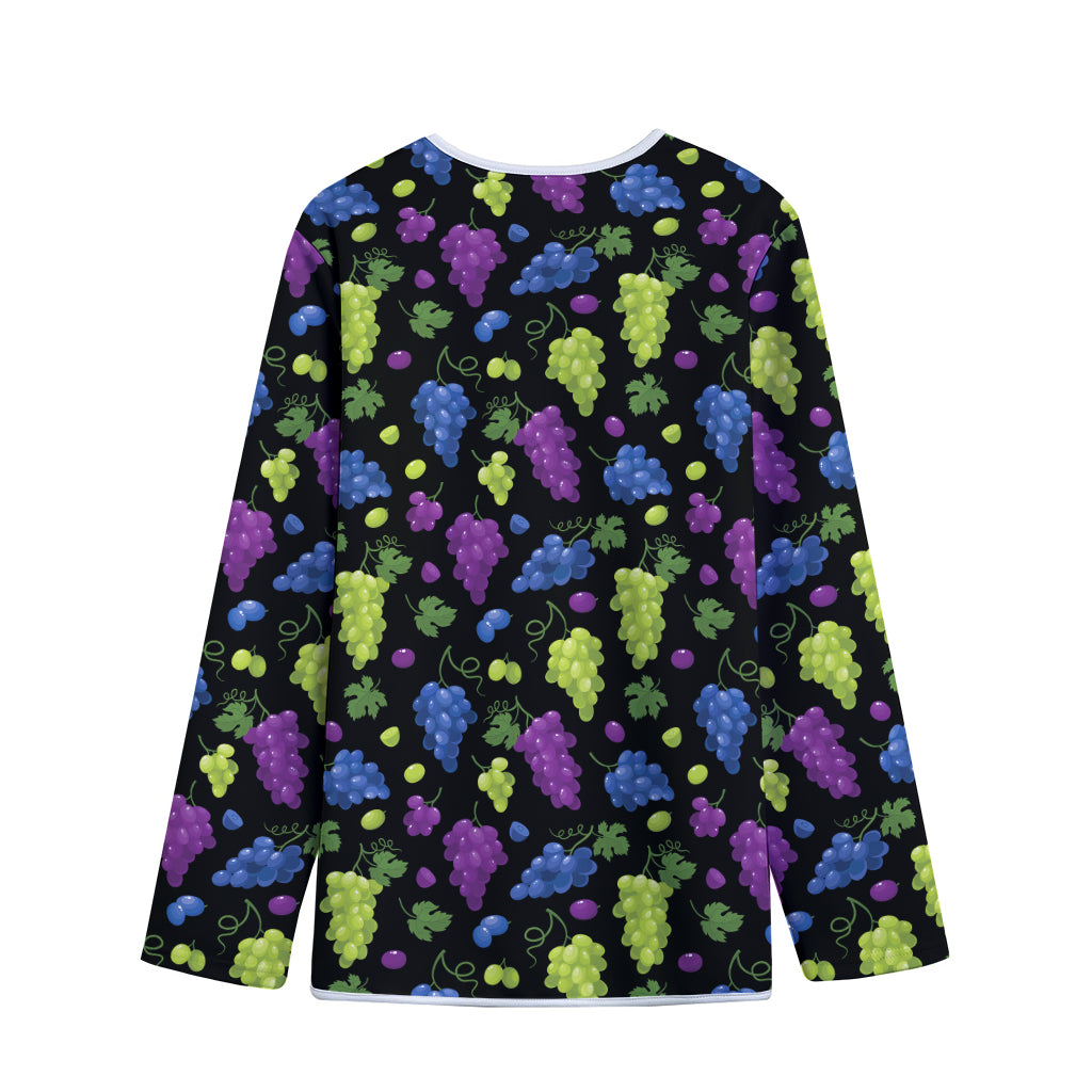 Colorful Grapes Pattern Print Long Sleeve Short Coat