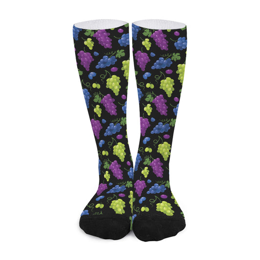 Colorful Grapes Pattern Print Long Socks