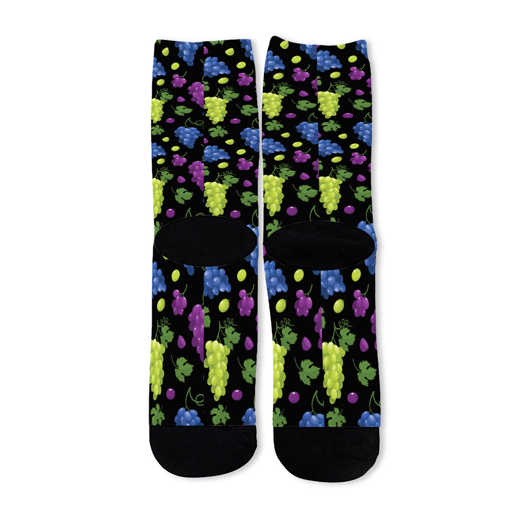Colorful Grapes Pattern Print Long Socks