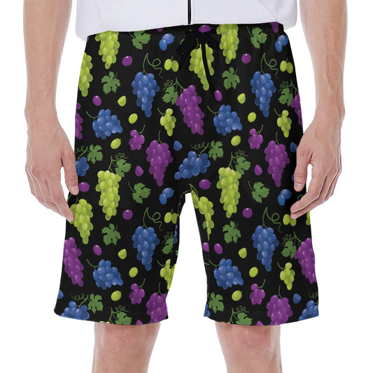 Colorful Grapes Pattern Print Men's Beach Shorts