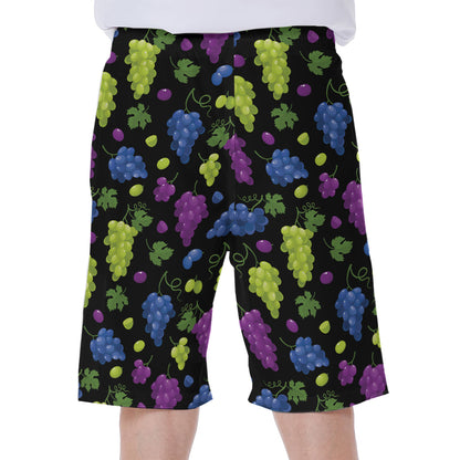 Colorful Grapes Pattern Print Men's Beach Shorts