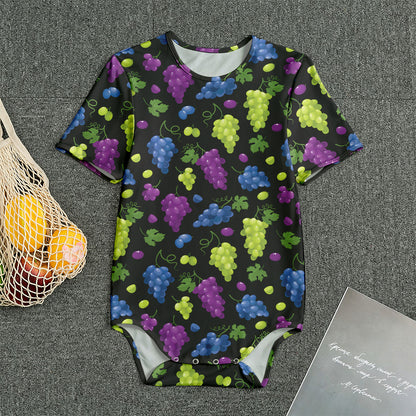 Colorful Grapes Pattern Print Men's Bodysuit