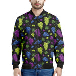 Colorful Grapes Pattern Print Men's Bomber Jacket