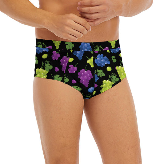 Colorful Grapes Pattern Print Men's Briefs
