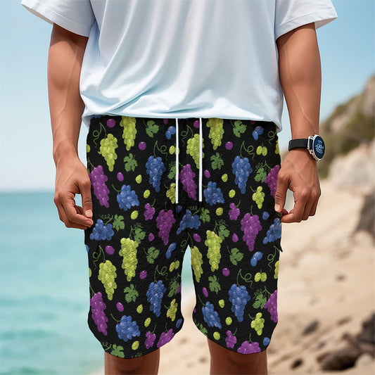 Colorful Grapes Pattern Print Men's Cargo Shorts