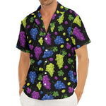 Colorful Grapes Pattern Print Men's Deep V-Neck Shirt