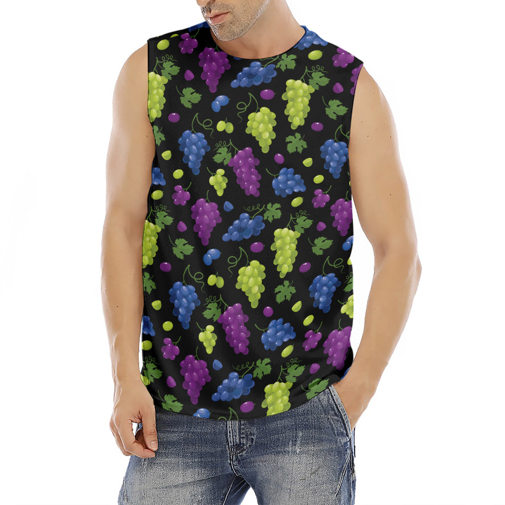 Colorful Grapes Pattern Print Men's Fitness Tank Top