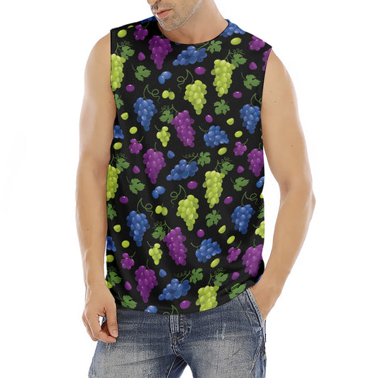 Colorful Grapes Pattern Print Men's Fitness Tank Top