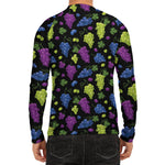 Colorful Grapes Pattern Print Men's Long Sleeve Rash Guard