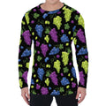 Colorful Grapes Pattern Print Men's Long Sleeve T-Shirt