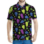Colorful Grapes Pattern Print Men's Polo Shirt