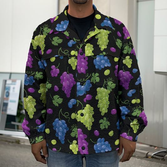 Colorful Grapes Pattern Print Men's Shirt Jacket
