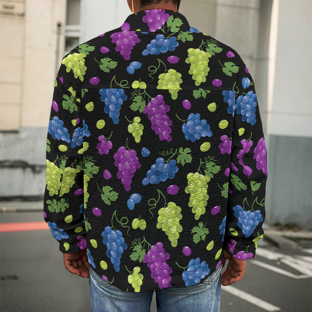 Colorful Grapes Pattern Print Men's Shirt Jacket