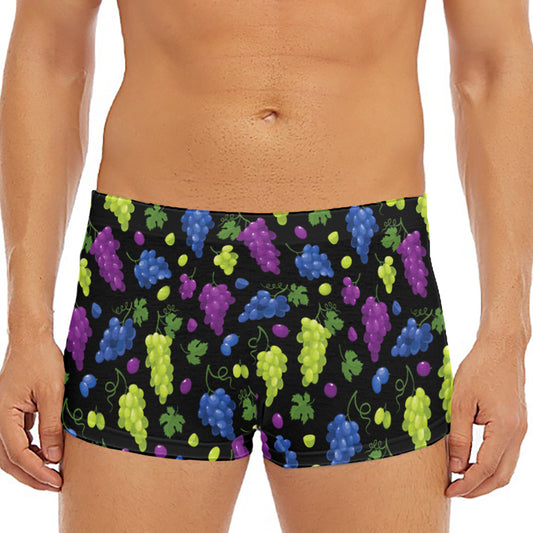 Colorful Grapes Pattern Print Men's Short Boxer Briefs