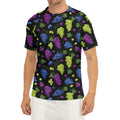 Colorful Grapes Pattern Print Men's Short Sleeve Rash Guard