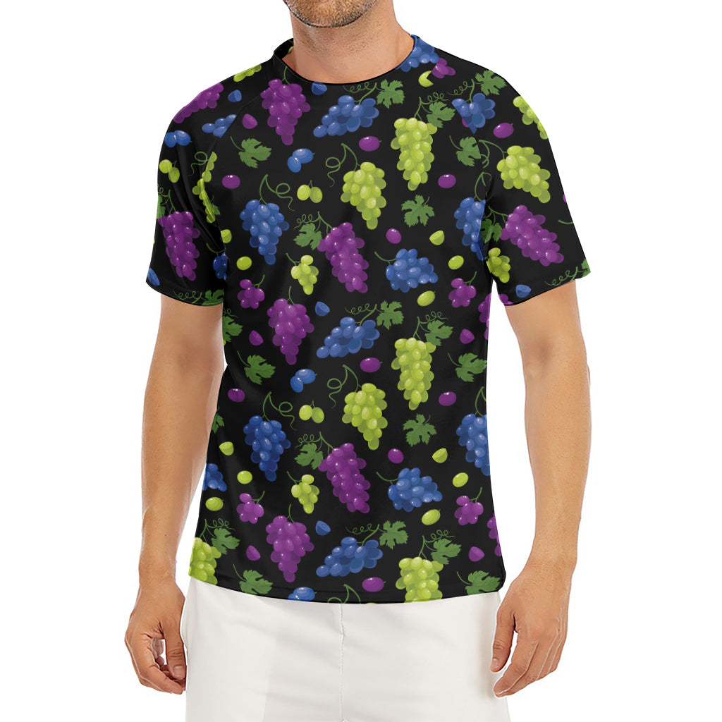Colorful Grapes Pattern Print Men's Short Sleeve Rash Guard