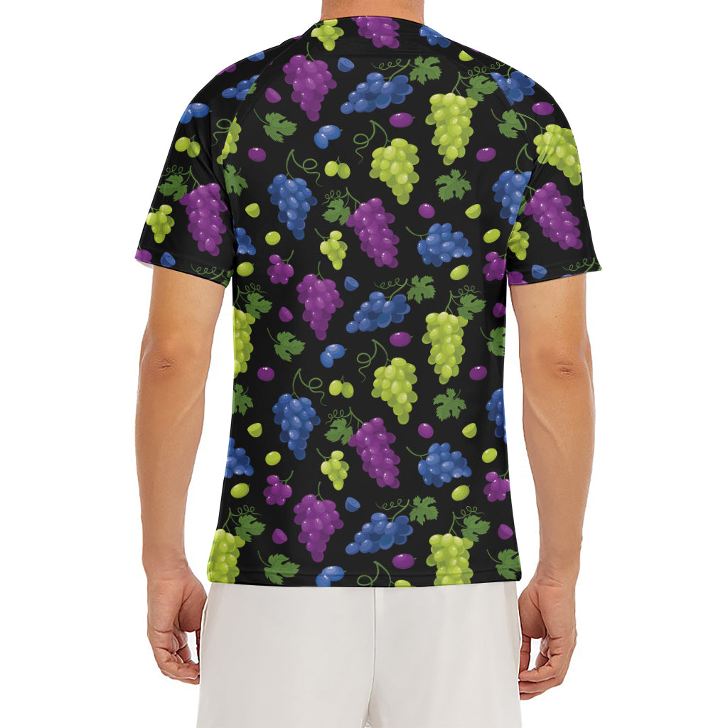 Colorful Grapes Pattern Print Men's Short Sleeve Rash Guard