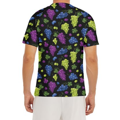 Colorful Grapes Pattern Print Men's Short Sleeve Rash Guard