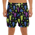 Colorful Grapes Pattern Print Men's Split Running Shorts