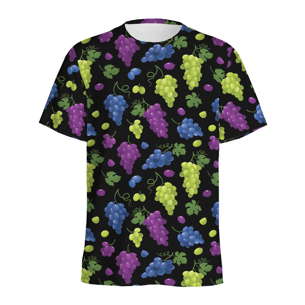 Colorful Grapes Pattern Print Men's Sports T-Shirt