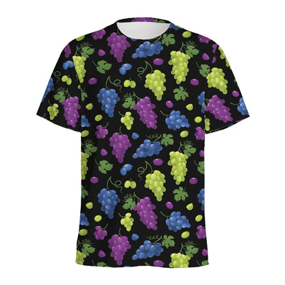 Colorful Grapes Pattern Print Men's Sports T-Shirt