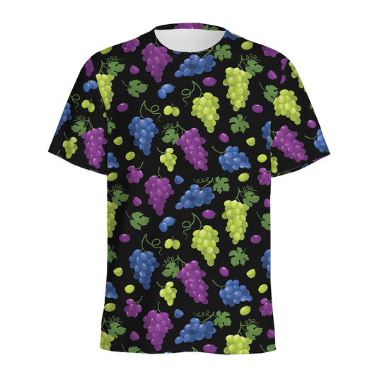 Colorful Grapes Pattern Print Men's Sports T-Shirt