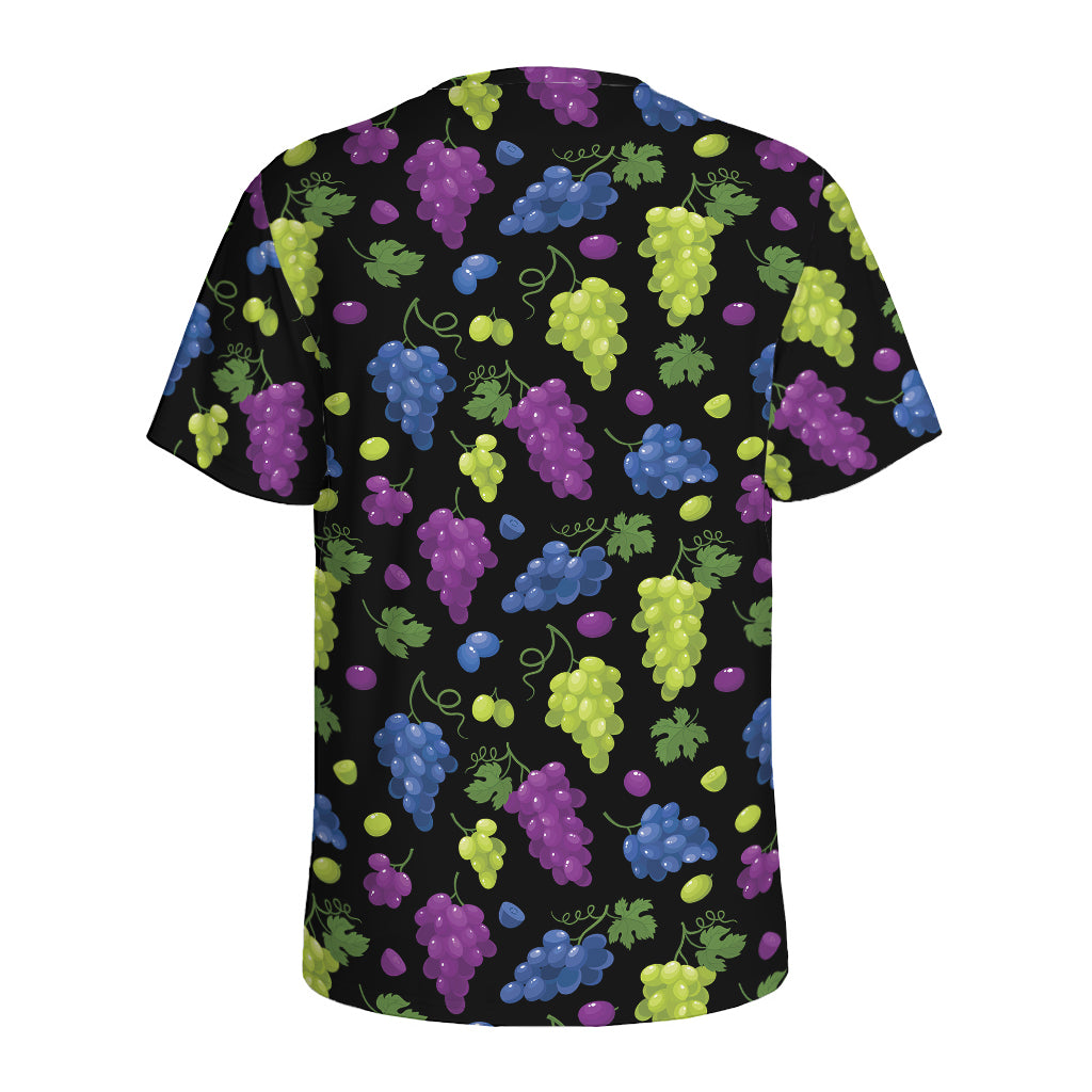 Colorful Grapes Pattern Print Men's Sports T-Shirt