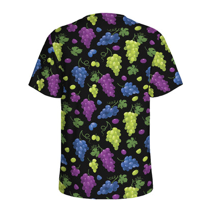Colorful Grapes Pattern Print Men's Sports T-Shirt