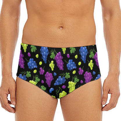 Colorful Grapes Pattern Print Men's Triangle Swim Briefs