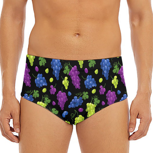 Colorful Grapes Pattern Print Men's Triangle Swim Briefs