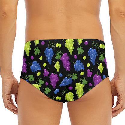 Colorful Grapes Pattern Print Men's Triangle Swim Briefs