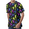 Colorful Grapes Pattern Print Men's Velvet T-Shirt