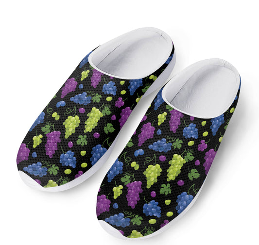 Colorful Grapes Pattern Print Mesh Casual Shoes