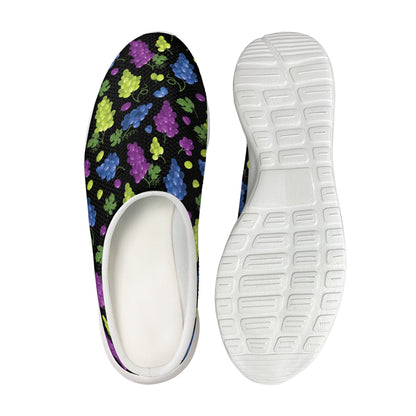 Colorful Grapes Pattern Print Mesh Casual Shoes