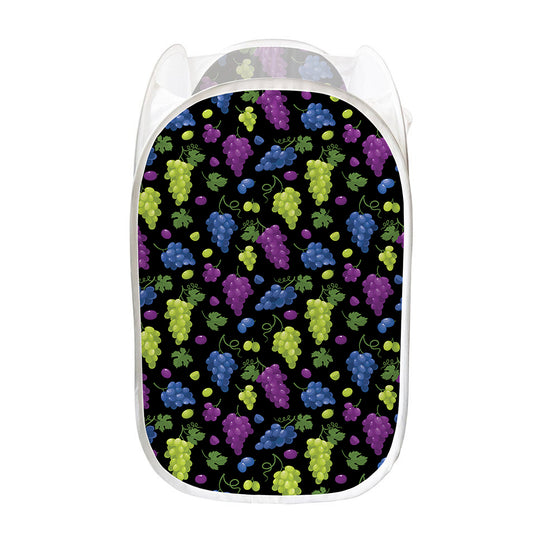 Colorful Grapes Pattern Print Mesh Laundry Hamper