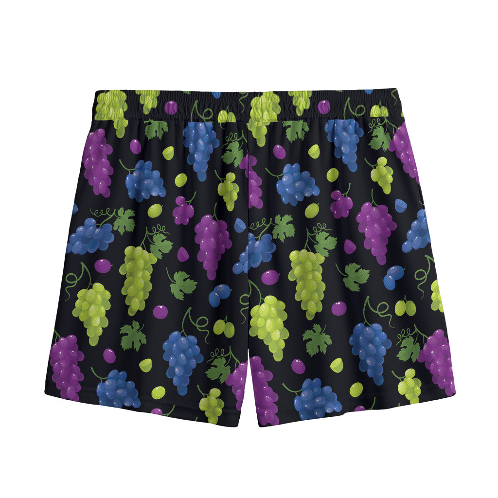 Colorful Grapes Pattern Print Mesh Shorts