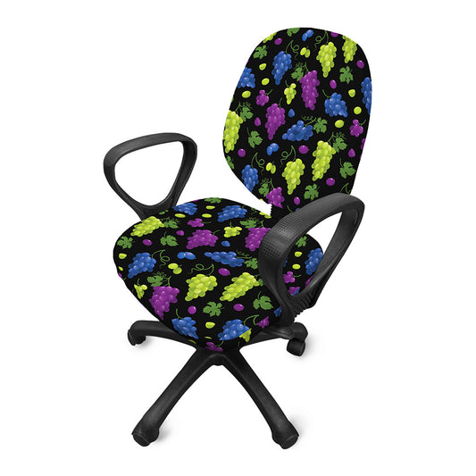 Colorful Grapes Pattern Print Office Chair Cover