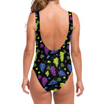 Colorful Grapes Pattern Print One Piece Swimsuit