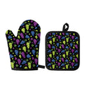 Colorful Grapes Pattern Print Oven Mitt And Pot Holder Set